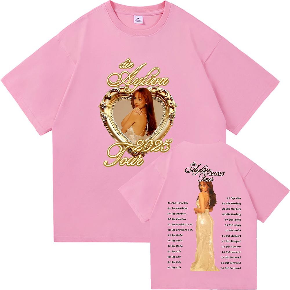 Футболка Ayliva Tour 2025 Летняя мода Мужская/Женская Харадзюку Графическая Ретро Футболка Высокое качество Повседневная Винтажная Хлопковая Футболка