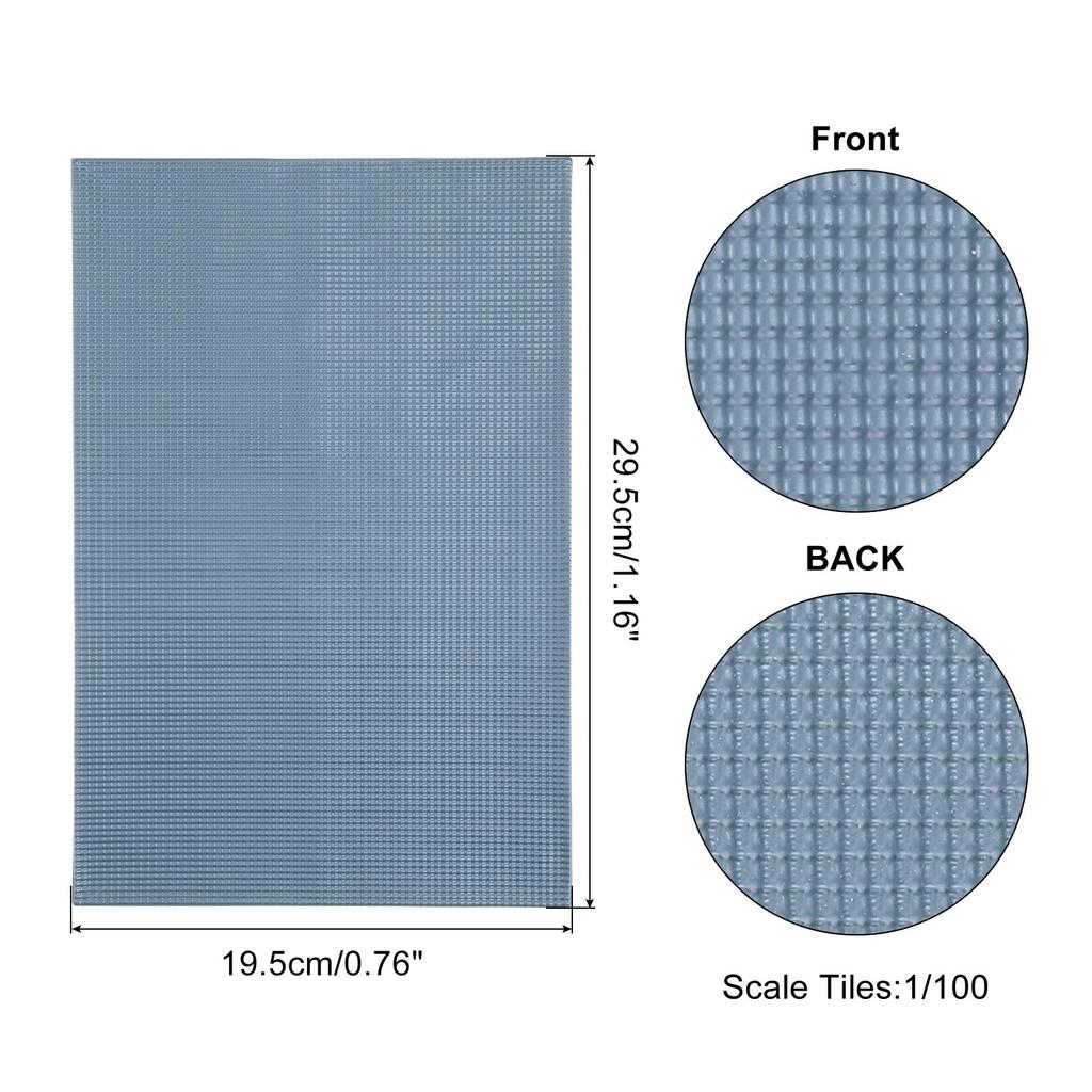 Uxcell Miniature Roof Tiles PVC Model Roof Tiles Mini DIY Tiles Model Building Set Model Building for Dolls House Garden Sand Table Cm Dark Gray 4