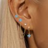 Изысканные серьги-кольца с зеленым цирконием и цветком, 18-каратное золото, цепочка из нержавеющей стали, серьги для пирсинга, роскошные ювелирные изделия, aretes mujer