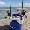 Fishing Rod Holder, Rack with Multiple Rod Slots And Tool Storage, Durable Outdoor Bucket Bracket, for Beach And Boat Fishing Organizer
