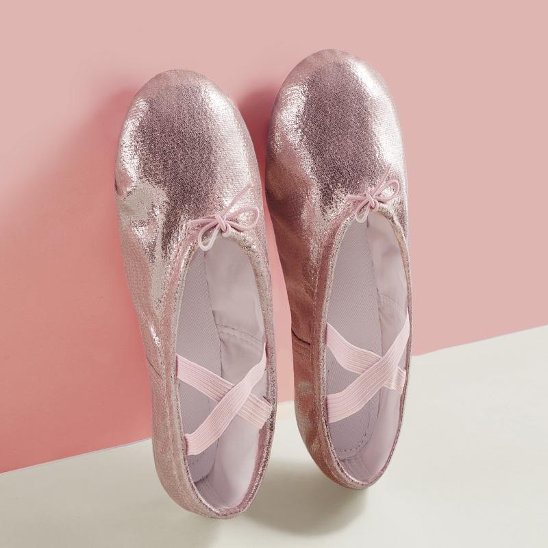 Girls' Pink Ballet Dance Shoes: Soft Sole, Non-Slip, Crystal Design, Toddler to Child Sizes
