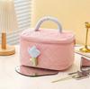 1pc Fashion Women's Tulip Flowers Pouch Large Capacity Travel Cosmetic Bag Corduroy Portable Storage Make Up Organizer