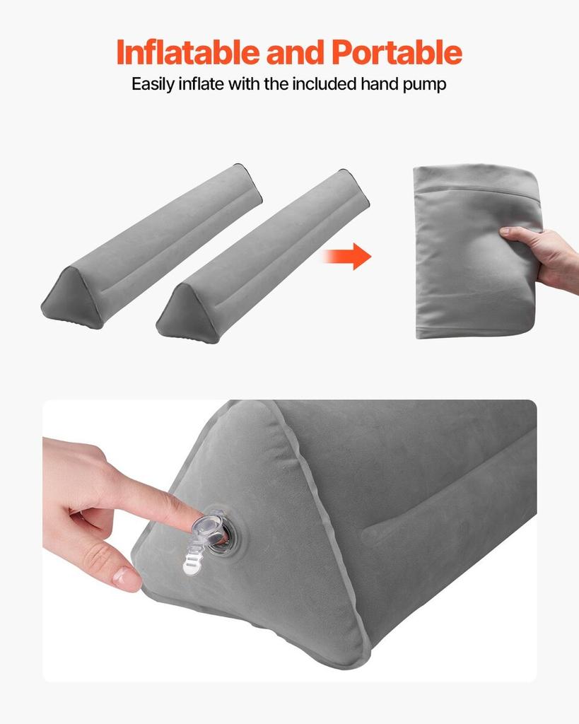 Bed Bumper for Toddlers 47.4-inch Inflatable Bed Guard Rail with Hand Pump