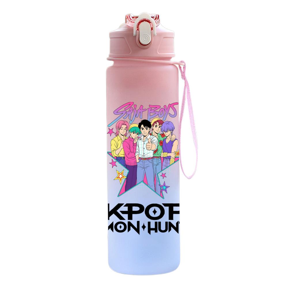750Ml Water Bottle Demon Hunters Printed Large Capacity Drinking Cup Portable Outdoor Sports Water Cup Children Kid Gift