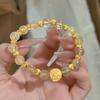 24K Crystal Beaded Bracelet New Chinese Temperament Versatile Bracelet Niche Light Luxury Simple Jewelry Women