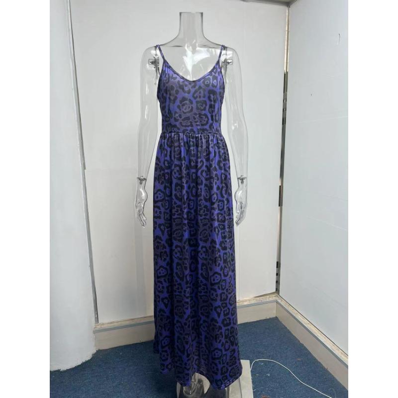 Стильное летнее платье с V-образным вырезом и леопардовым принтом, сексуальное платье-халтер