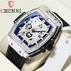 New TOP Brand Luxury Men's Watch With Box Wine Barrel Square Cool Calendar Waterproof Silicone Men's Quartz Watches