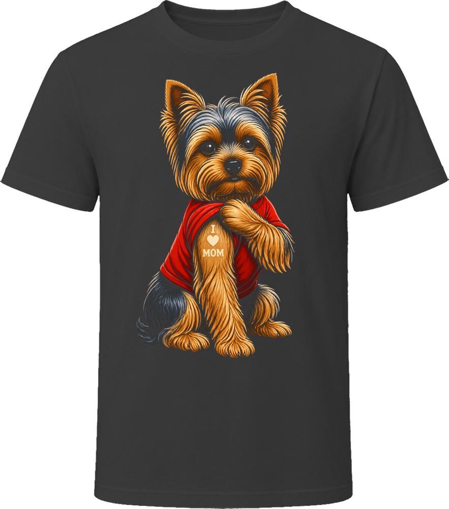 Yorkie Dog I Love Mom Tattoo Cute Dog Dad Gift T Shirt