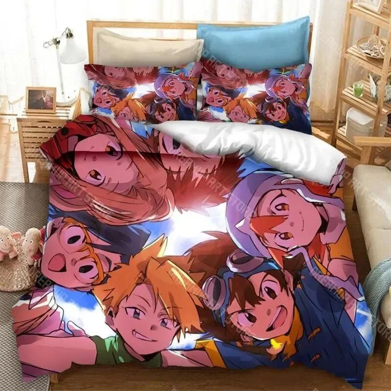 3D Принт Digimon Adventure Постельный Комплект Мальчики Девочки Полуторный Королевский Размер Пододеяльник Наволочка Кровать Дети Взрослые Мода Дом