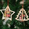 Пентаграмма Счастливого Рождества Деревянная Подвеска 2D/3D Рождественские Деревянные Украшения Детское Украшение