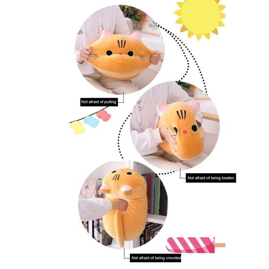 Кукла-кошка Плюшевая игрушка Снятие стресса Мягкая Пушистая ПП Хлопок Ткань Обнимательная Подушка-животное Кукла Уютная Сенсорная игрушка