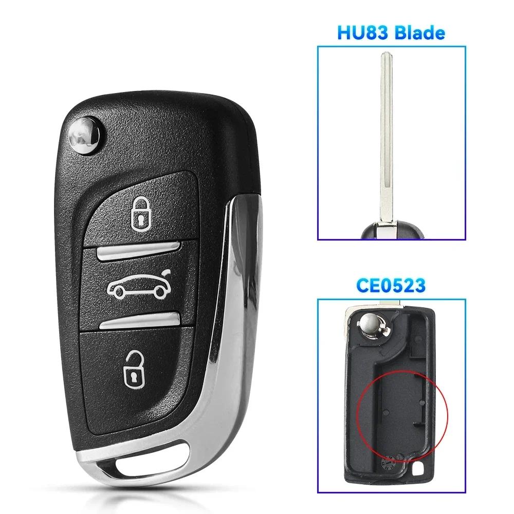 KEYYOU НОВЫЙ Для Peugeot 107 207 307 407 306 308 408 508 3008 4008 Partner CE0523 CE0536 Модифицированный Флип-пульт Брелок для ключа автомобиля