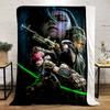 "Fantasy warriors and weapons themed Warm blanket" Flannel blanket for bedroom, living room, sofa, and nap sofas.