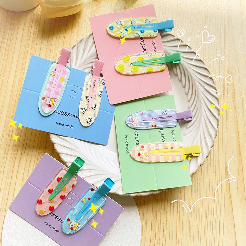 2-Pack Juice Series Hair Clips for Girls, Invisible Clips, Duckbill Clips, Peach and Grape Hair Clips, Side Clips, Hair Accessories