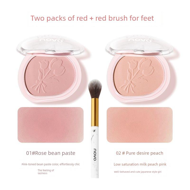 Novo Single-Color Matte Blush in Natural Pink Shades, Korean-Style Nude Makeup with a Delicate and Pure Look, Blush Palette