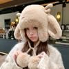Милая плюшевая шапка с рогами оленя, женская зимняя теплая и холодная защитная шапка для ушей, японская милая студенческая шапка Lei Feng, толстая