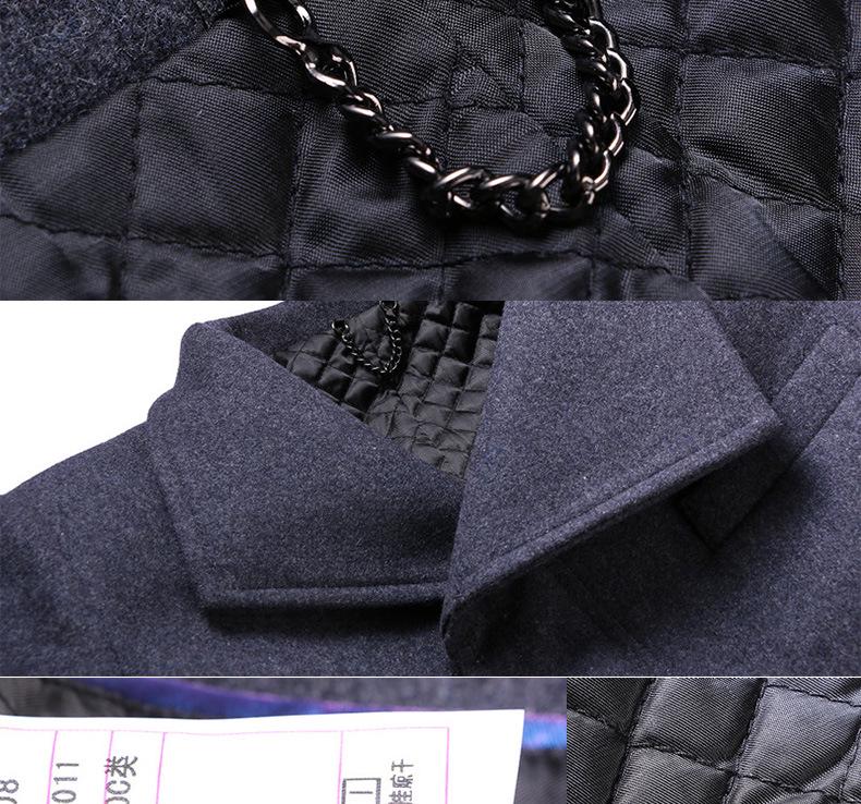 Зимнее мужское полупальто средней длины с отложным воротником из смесовой шерсти, 2023: Деловой кэжуал для среднего возраста.