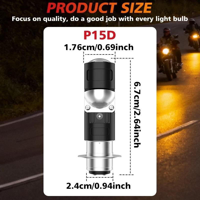 P15D T19 Светодиодные лампы для мотоциклетной фары 6000K Plug And Play Ближний свет Для скутера Mio I 125