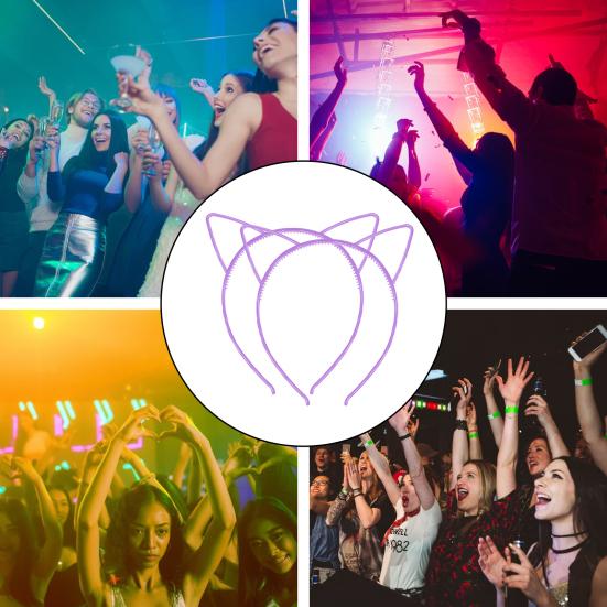 1 пара, детская пластиковая повязка на голову из смолы, светящаяся в темноте обруч для волос с кошачьими ушками, аксессуары для волос для дня рождения, косплея