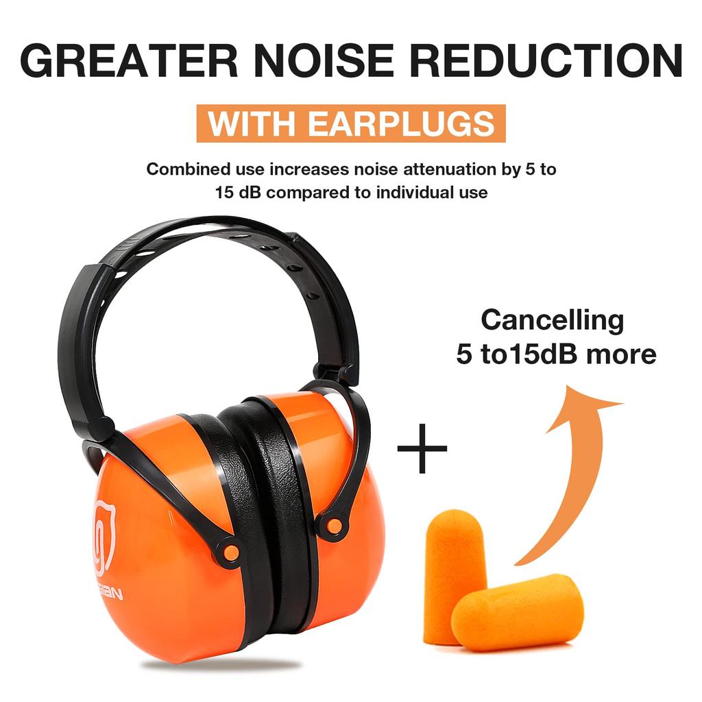 Foldable Noise Hearing Protection Hearing Protection Earplugs for and Loud Events [LYSIAN] Earmuffs, Shooting, Workplaces,