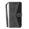 For iPhone 16 Plus Case Splicing Stitching Leather Wallet Phone Cover
