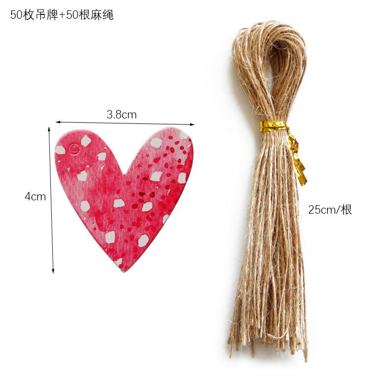 50 шт. Бирки из крафт-бумаги в форме сердца с изображением цветка любви DIY для дня рождения, свадьбы, вечеринки, упаковки на День святого Валентина, подарков, принадлежностей