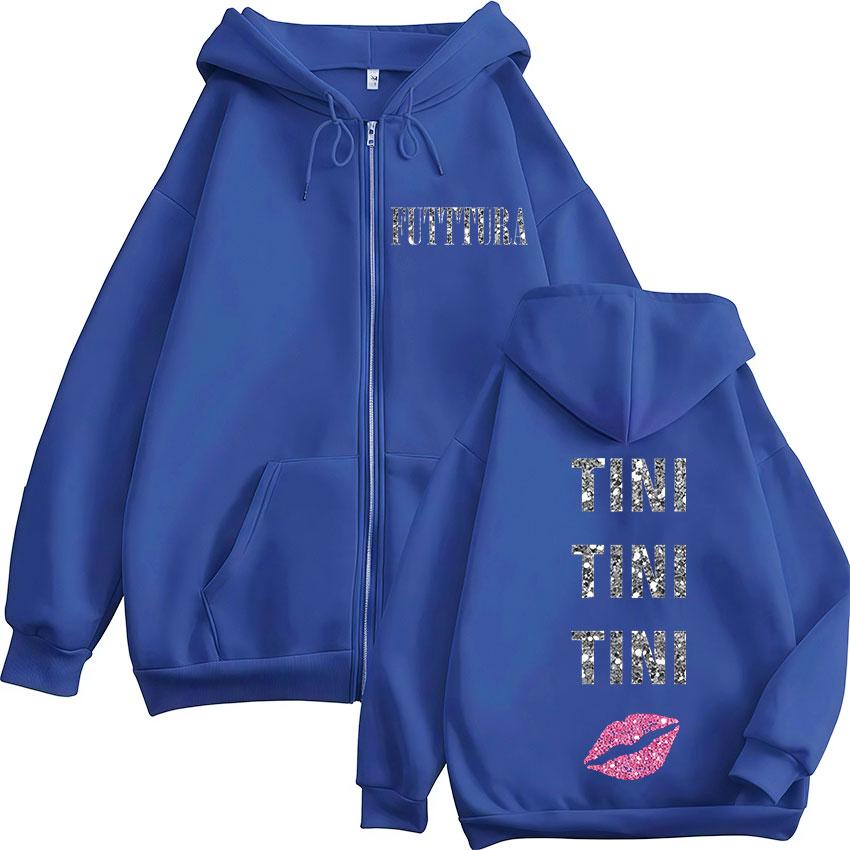 Певица TINI STOESSEL FUTTURA Тур Новая толстовка на молнии Мужская Женская Модная куртка Свитшот Винтажная Оверсайз Zipp