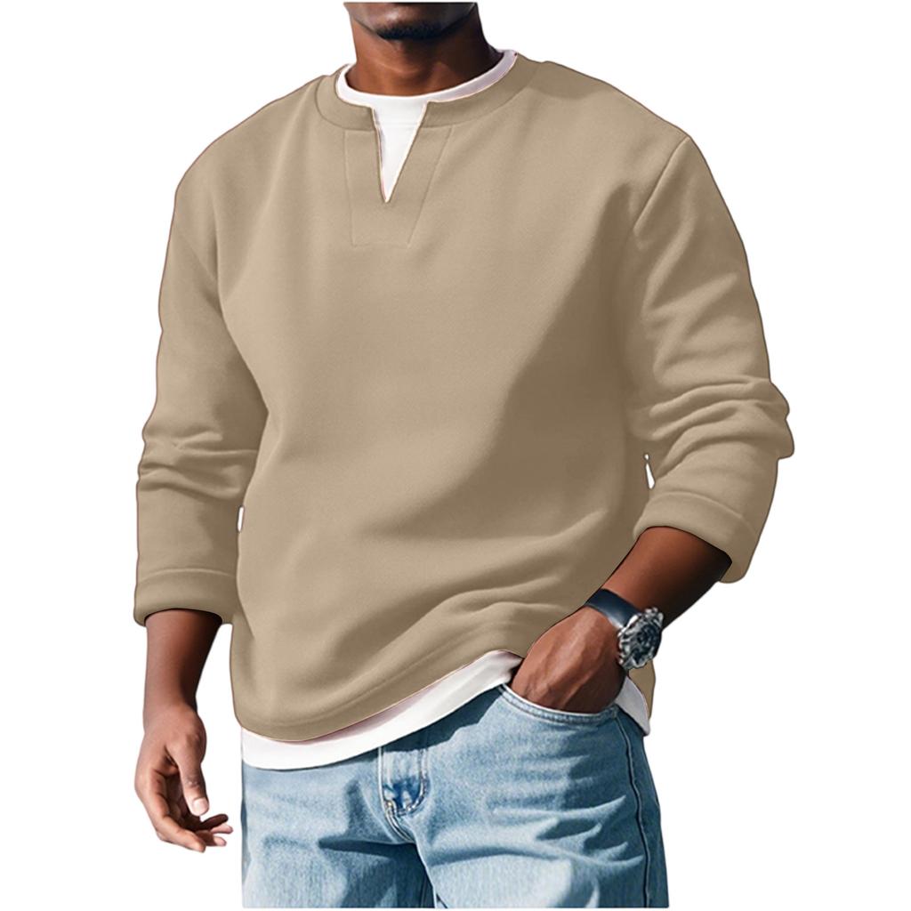 Men'S Button Up Long Sleeved Fashionable Casual Sports Top