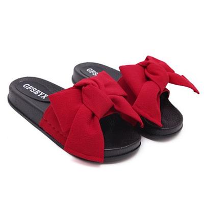 Женские тапочки на платформе, милая верхняя одежда, женские плоские шлепанцы с большим бантом для отдыха, пляжные женские повседневные тапочки, обувь