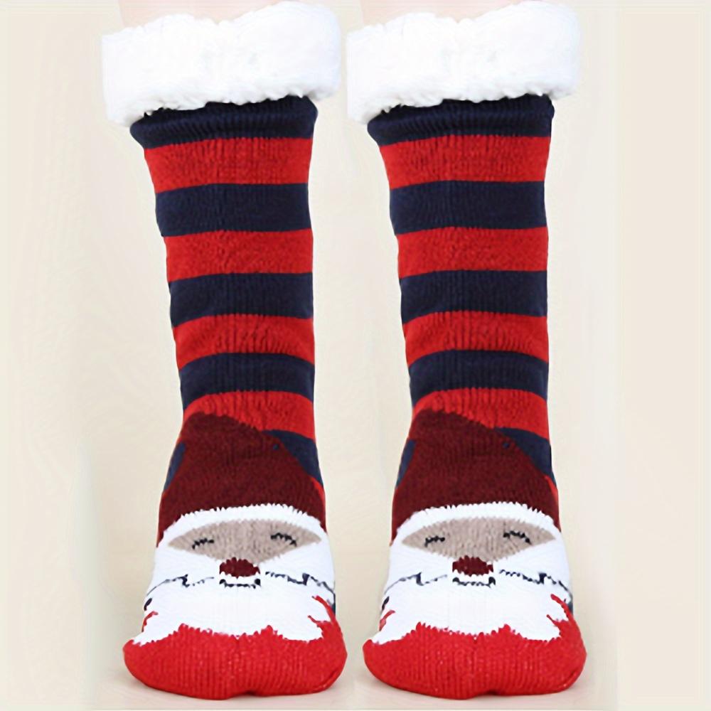 1 пара пушистых носков для женщин, толстые теплые носки с флисовой подкладкой, удобные плюшевые носки для сна, подарок на Рождество для дома