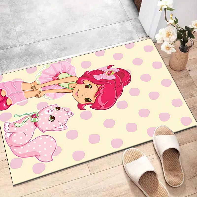 1pc Princess Strawberry (12) Design Printed Area Rug Carpet for Bedroom Living Room Home Decor Rugs Mat Non Slip Mat Rug for Bedside