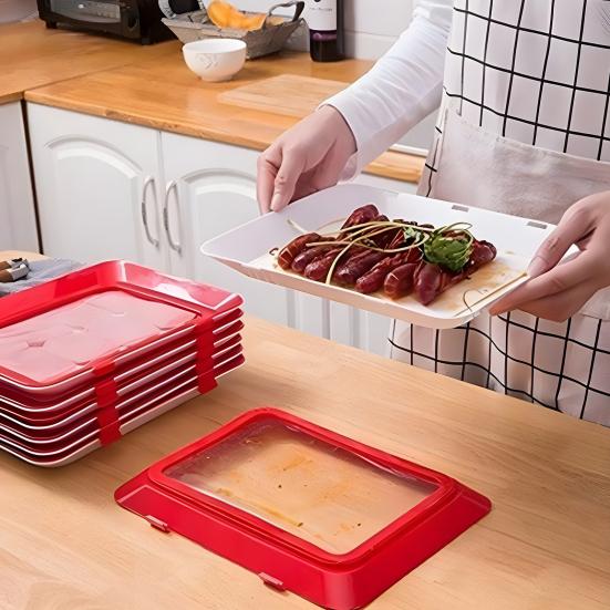 5 шт. креативных подносов для хранения продуктов, складные подносы для хранения продуктов с эластичной крышкой, сохраняют свежесть продуктов, многоцелевой контейнер для хранения продуктов