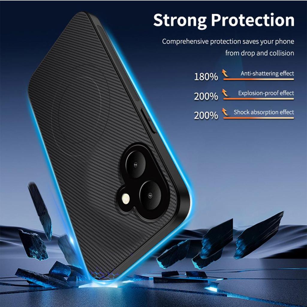 Амортизирующий текстурированный чехол из ТПУ для телефона TECNO SPARK Go 2, POP 10 4G Тонкий защитный чехол из углеродного волокна