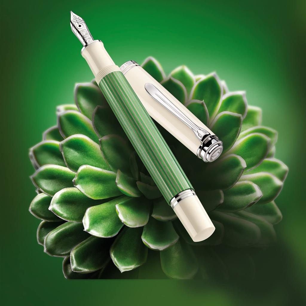 Pelikan Pelikan Fountain Pen EF Extra Fine Point Souveraine Green White M605 Limited Regular Imported Product