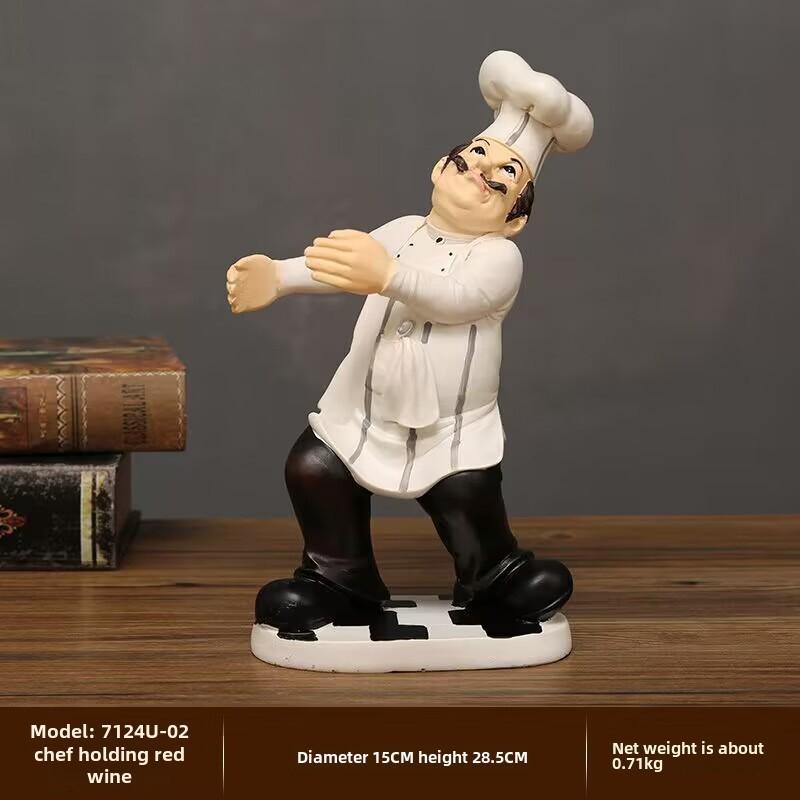 Смола Фигурка Шеф-повара в Европейском Стиле Для Домашнего Декора, Украшение для Торговой Точки, Кофейного Столика