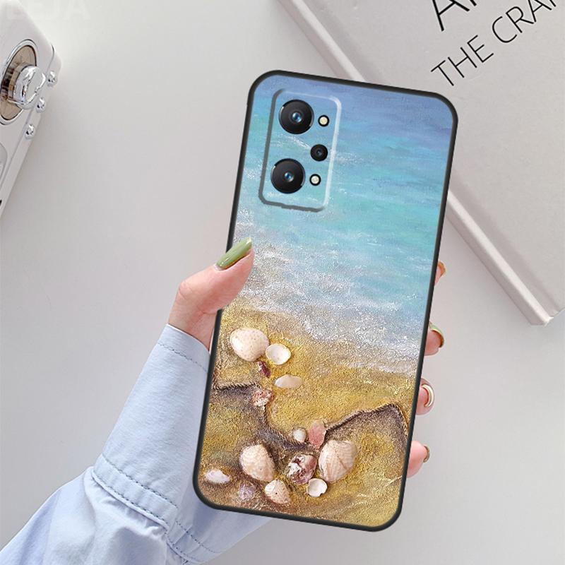 Ракушка Ракушки Морское Искусство Для Realme C61 C75 C55 C51 C21Y C25S C67 C53 13 12 10 11 14 Pro Plus GT 6T 6 5 GT7 Pro Чехол