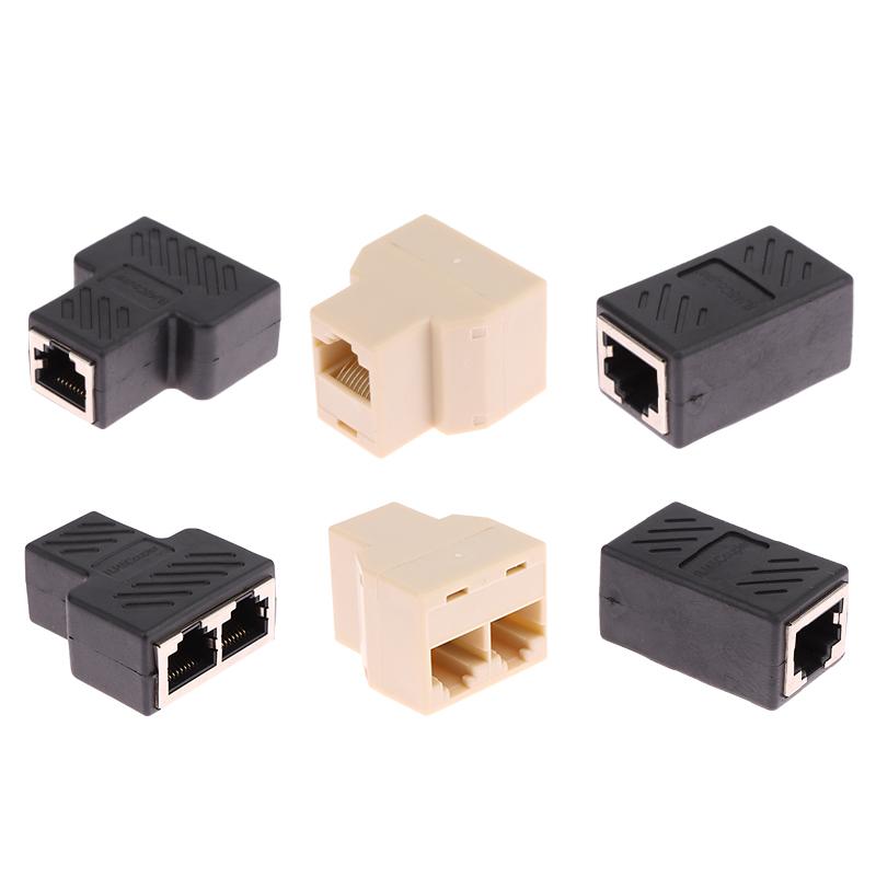 Rj45 Connector 1 To 2 Way Lan Ethernet Cable Network Splitter Coupler Rj45 Cat5/Cate6 Interface Extender Adapter