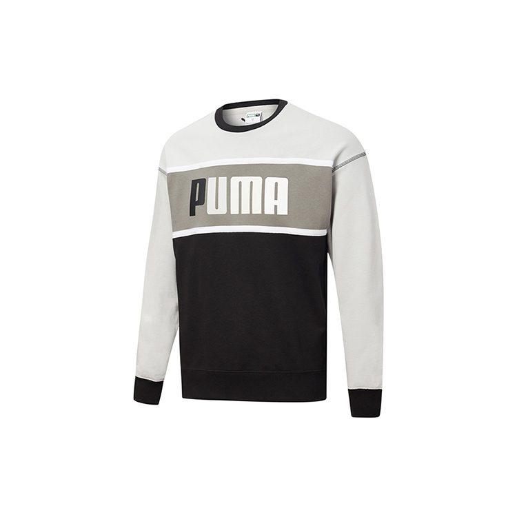 Puma Толстовки Мужские Черный Серый Цвет Круглый Вырез Умеренный Обычный 530710-01