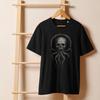 Gothic Skull Tee with Tentacle Design Dark Unisex Shirt for Metalheads, Horror Fans & Occult Streetwear Lovers, Alternative
