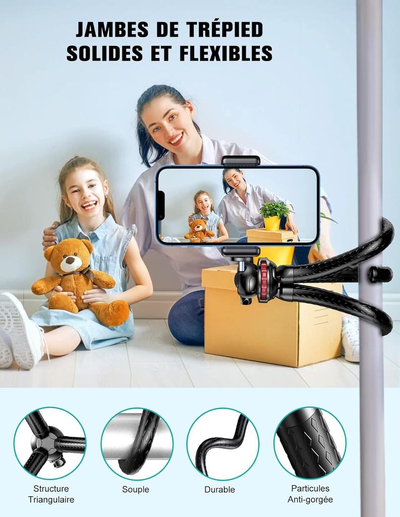 Штатив для телефона Гибкий губчатый штатив-осьминог Мини-штатив для iPhone Samsung Xiaomi Huawei Мини-штатив для камеры Держатель-клипса для телефона