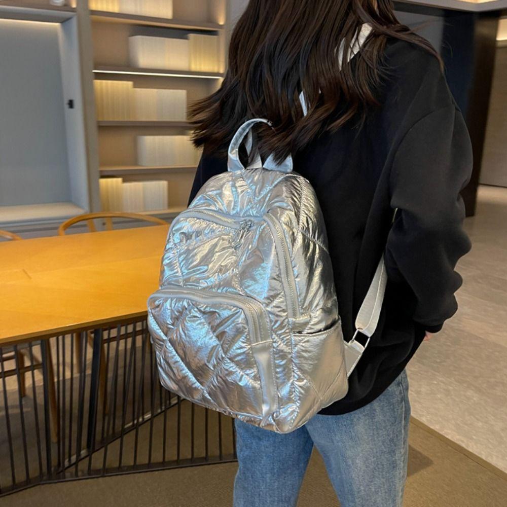 Cloud Space Cotton Backpack Solid Color Student Schoolbag All-match Bubble Shoulder Bag Outdoor