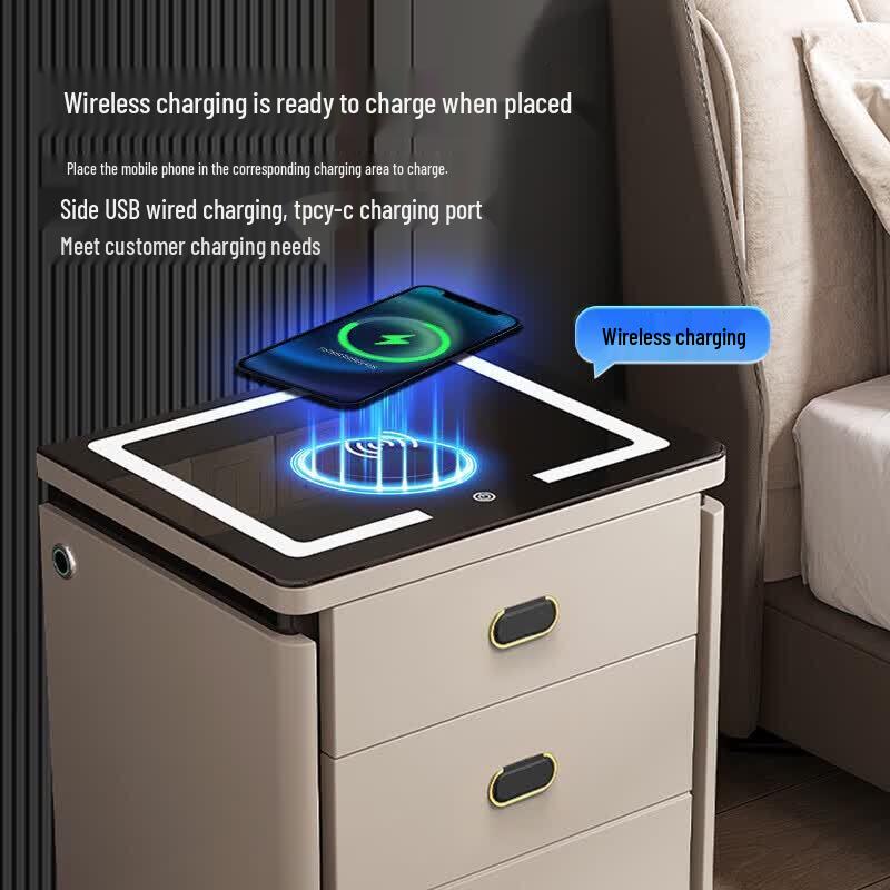 Tiger Brand Smart Bedside Safe with Fingerprint & Bluetooth Speaker