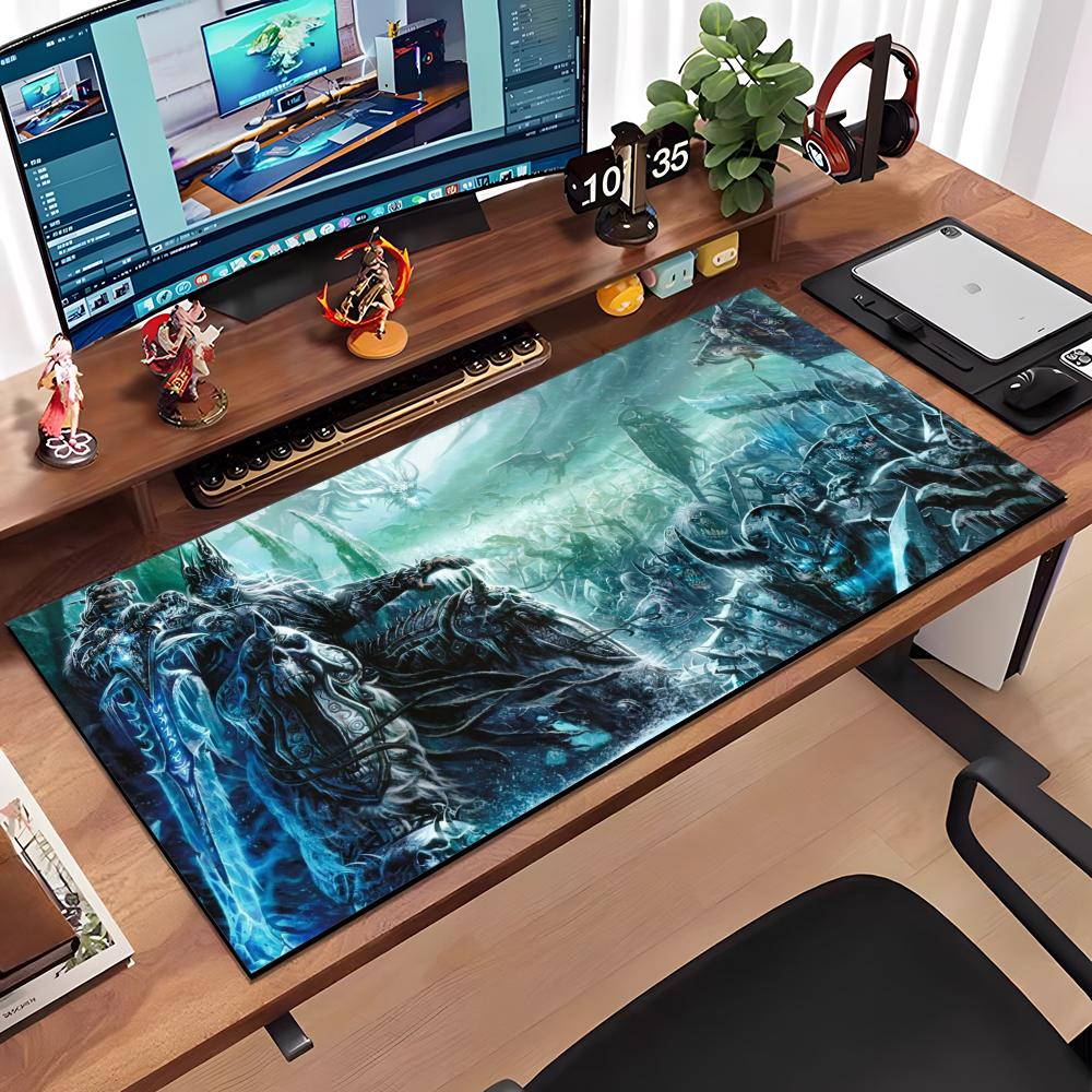 World Of Warcraft Wrath Of The Lich King Коврик для мыши Большой Противоскользящий Резиновый Игровой Коврик для мыши Прочный Настольный Коврик Толстый Шовный Край Suita