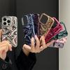 Роскошный гальванизированный 3D чехол с глянцевым покрытием «Водная рябь» для iPhone 16 15 14 13 12 Pro Max 11 Plus, цвета, складная защитная задняя крышка