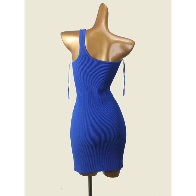 Stylish Sexy One Shoulder Bodycon Dress Fashion Style Accessible Luxury Square Collar Collarbone Beauty Knitting Sexy Accessible Luxury Dress