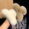Осень/Зима Женская Большая Заколка для Волос 15см Элегантный Плюшевый Зажим-Акула для Затылка Пучок