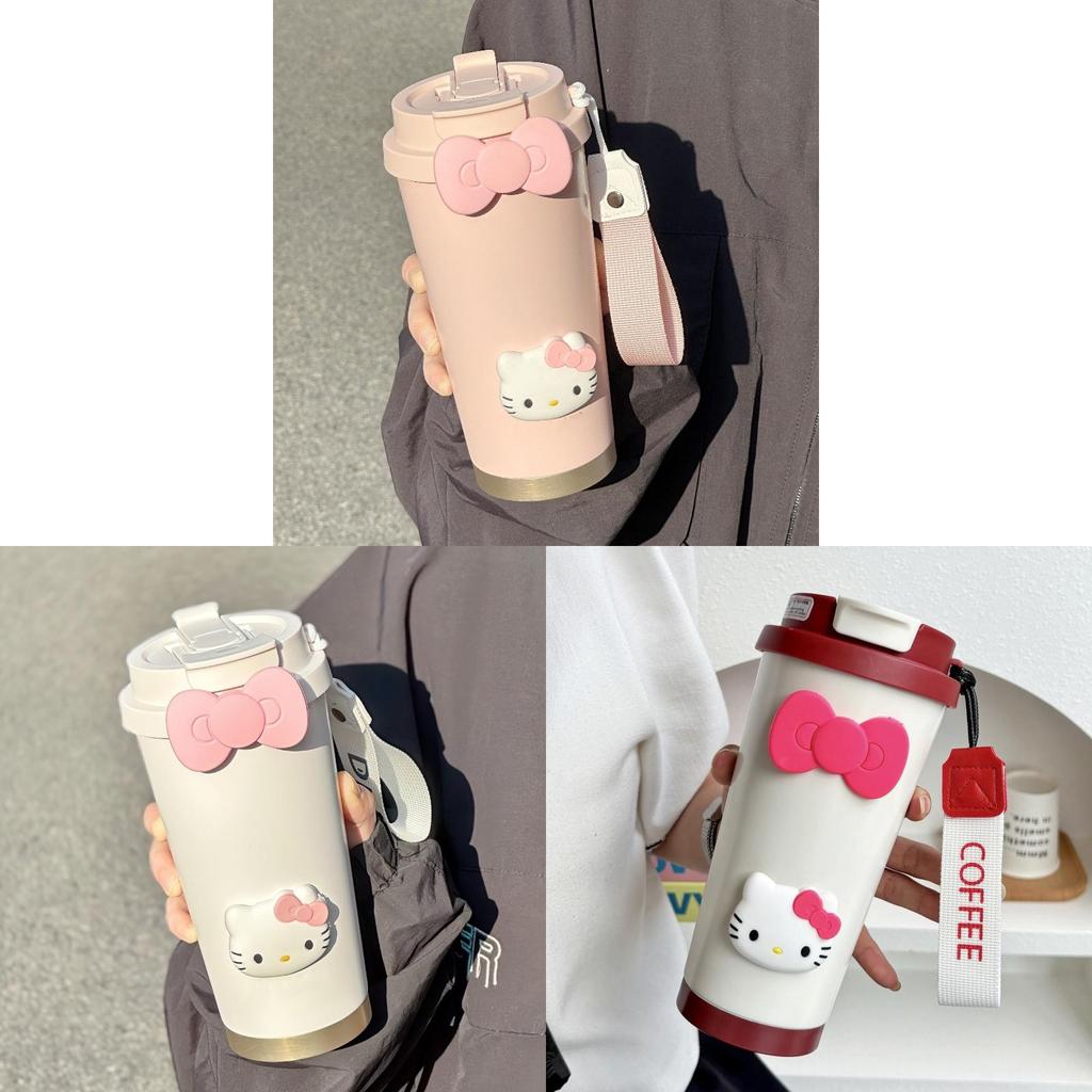 Термокружка Hello Kitty с изоляцией, большой емкости, с трубочкой, для офиса и улицы