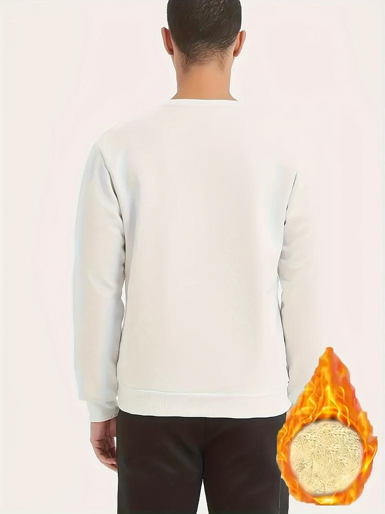 Long Sleeve T-Shirt Men's Spring and Autumn Crew Neck Lamb Fleece Autumn Casual Loose Premium Crew Neck Sweater