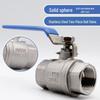 1" 304 Stainless Steel Full Bore Internal Thread Ball Valve, 2-Piece Straight Through DN15 Water Switch Valve