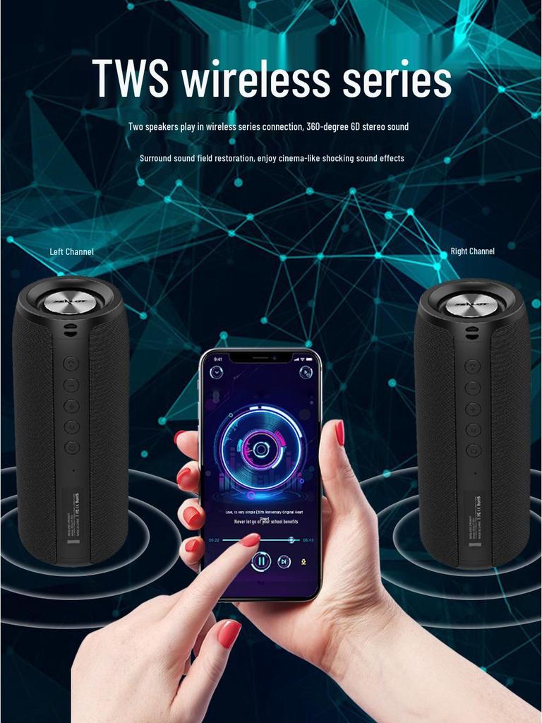 Zealot S51 Wireless TWS Dual Speaker with Heavy Bass - Outdoor Portable Bluetooth Speaker